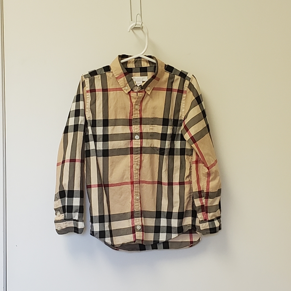 Boys Burberry Plaid Shirt - 6Y